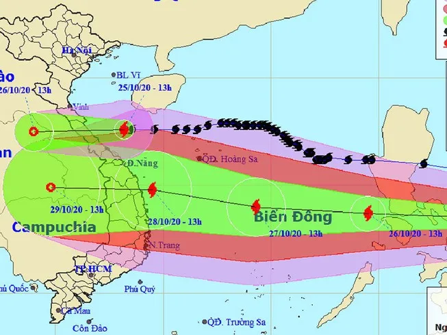 CSGT lập trung tâm chỉ huy ứng phó với cơn bão số 9