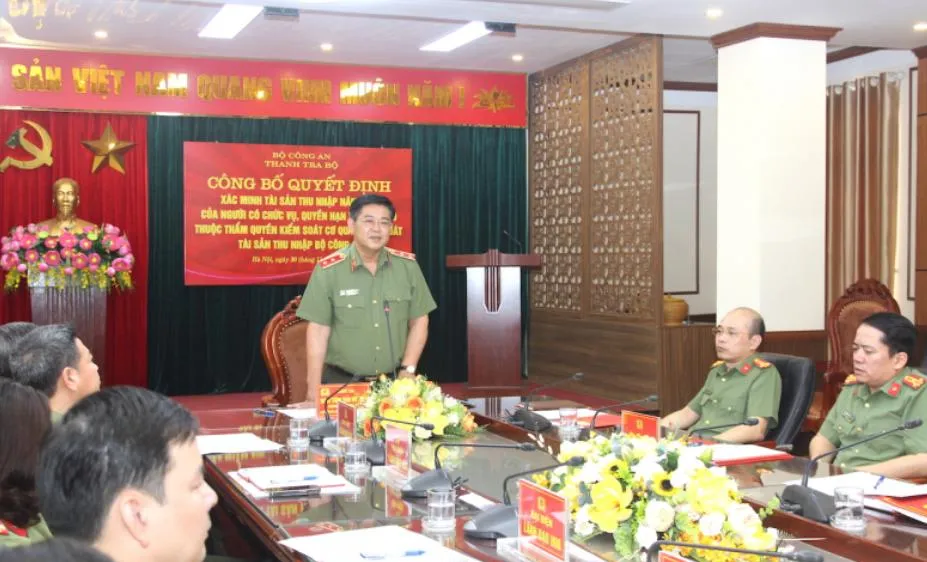 Bộ Công an công bố quyết định xác minh tài sản, thu nhập của 14 cán bộ