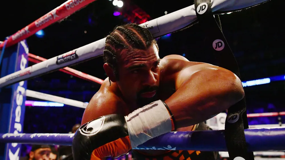 David Haye trong trận thua knock-out kỹ thuật trước Tony Bellew hồi tháng 3