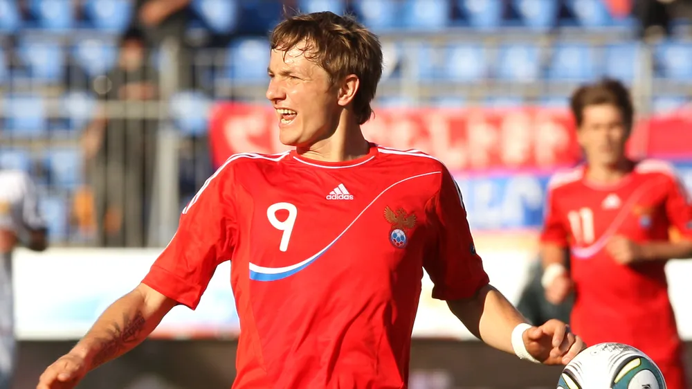 Roman Pavlyuchenko trong màu áo tuyển Nga