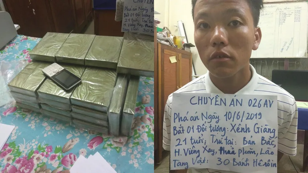 Bắt đối tượng đang vận chuyển 30 bánh heroin