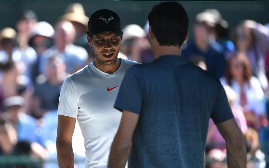 Rafael Nadal trong buổi tập mới đây