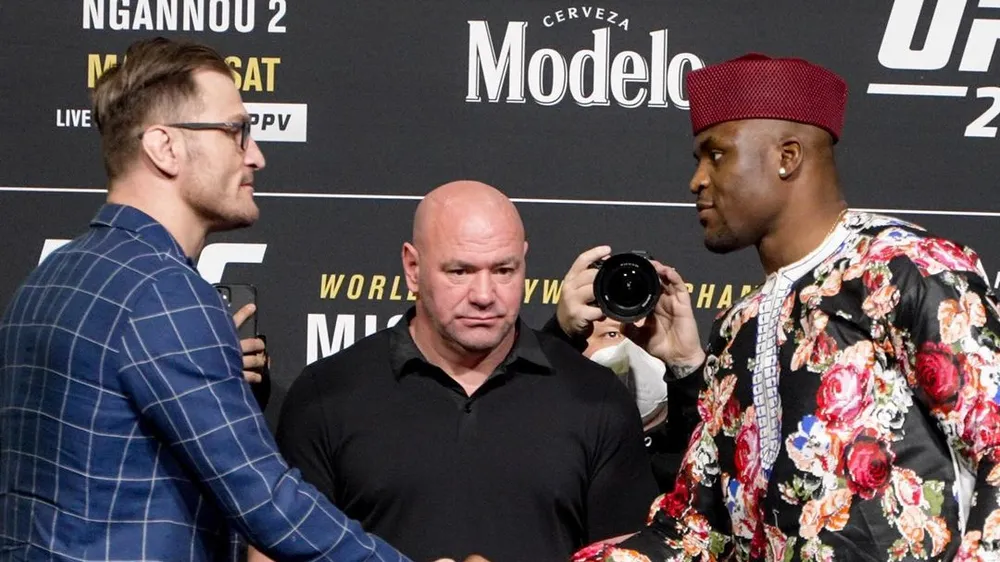 Ngannou mặt đối mặt với Miocic, cả 2 sẽ đấu nhau vào Chủ nhật nàu