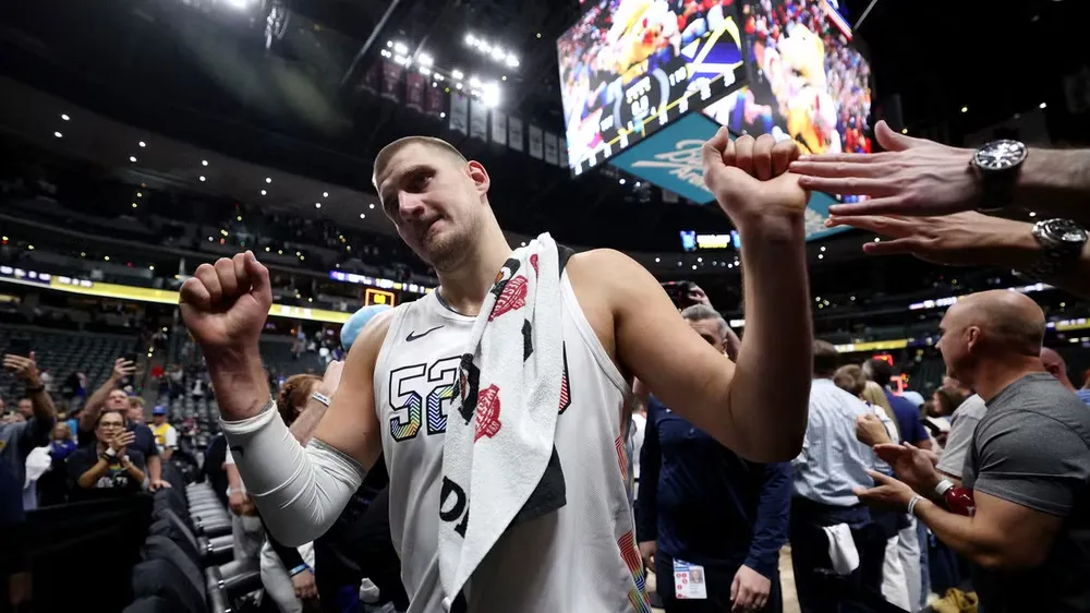 Jokic vui mừng với chiến thắng