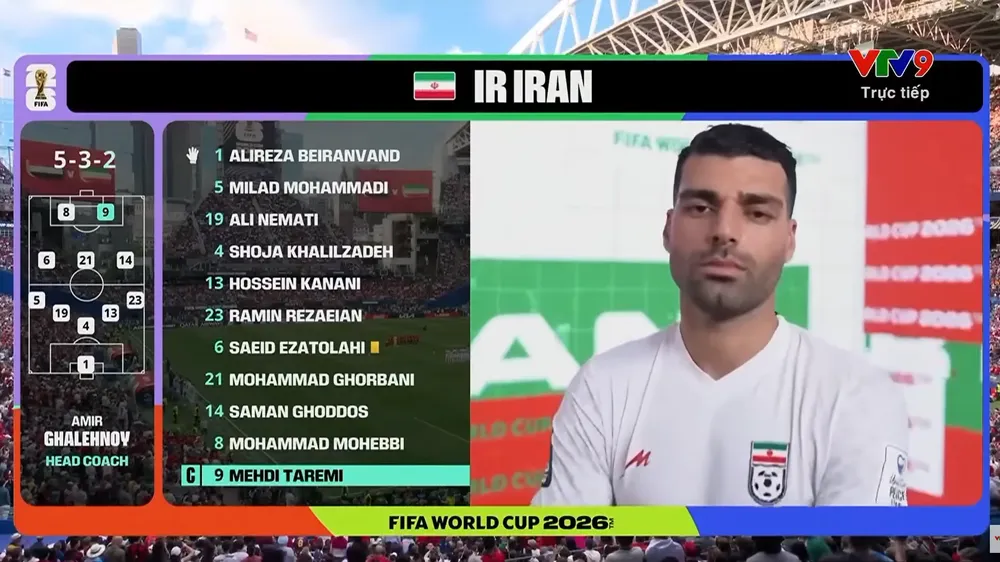 Taremi chơi cho tuyển Iran ở World Cup 2026