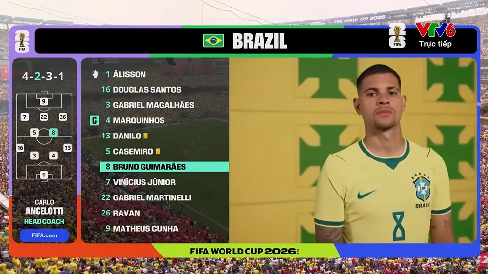 Bruno trong trận thua Na Uy ở World Cup