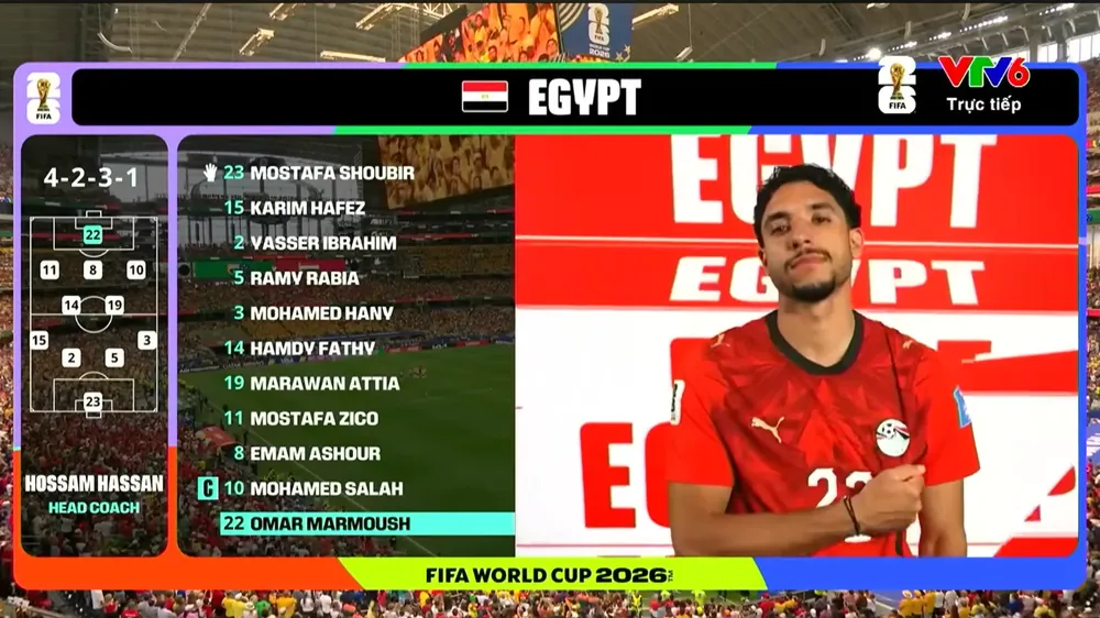 Marmoush trong trận đấu với Australia ở World Cup