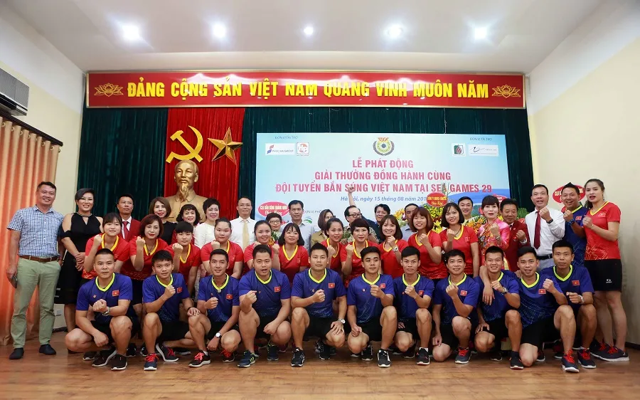 Tập thể đội bắn súng Việt Nam quyết tâm đoạt kết quả cao nhất tại SEA Games 2017. tác giả: NGỌC HẢI