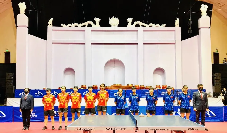 Đội tuyển bóng bàn nữ Việt Nam đã gặp Singapore tại bán kết đồng đội ở SEA Games 31. Ảnh: TIẾN HÙNG