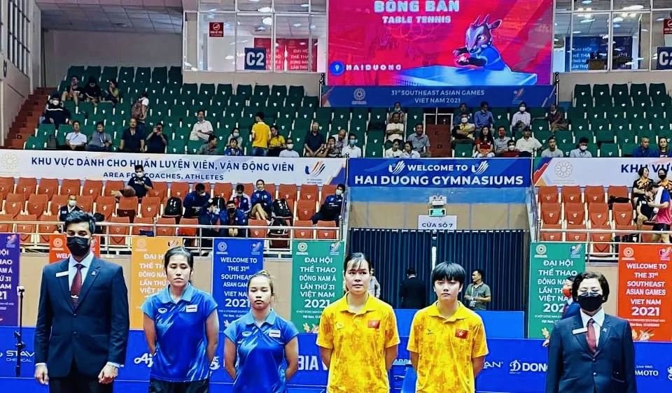 Đôi nữ của bóng bàn Việt Nam thua tại bán kết khiến chúng ta mất dần cơ hội tranh HCV SEA Games 31. Ảnh: TIẾN HÙNG
