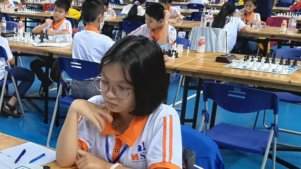 Kỳ thủ Nguyễn Lê Cẩm Hiền là một trong những gương mặt trẻ có triển vọng của cờ vua Việt Nam. Ảnh: HẢI HÒA.BQN