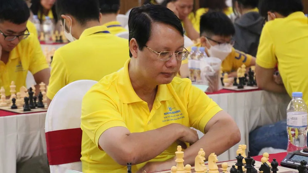 Đại kiện tướng Đào Thiên Hải thi đấu nội dung cờ ASEAN tại giải. Ảnh: VNCHESS