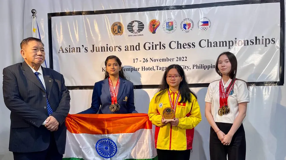 Thùy Dương đã có tấm HCV cờ tiêu chuẩn giải trẻ U20 châu Á. Ảnh: Chessvn
