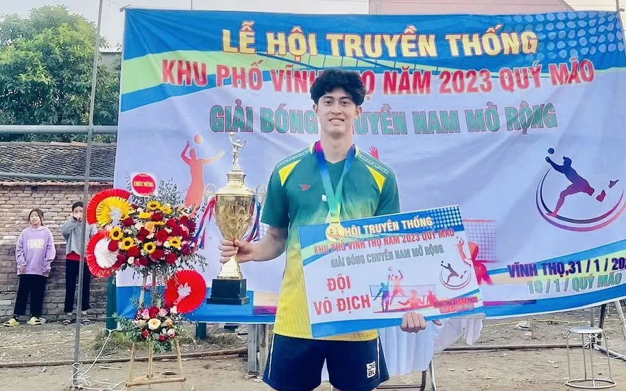 Chủ công Quản Trọng Nghĩa sẽ khoác áo đánh thuê cho Tràng An Ninh Bình ở giải vô địch quốc gia 2023. Ảnh: Q.T.NG