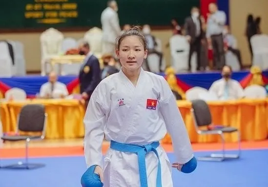 Tuyển thủ Hoàng Thị Mỹ Tâm là niềm hy vọng thành tích huy chương của karate Việt Nam. Ảnh: NHẬT ANH