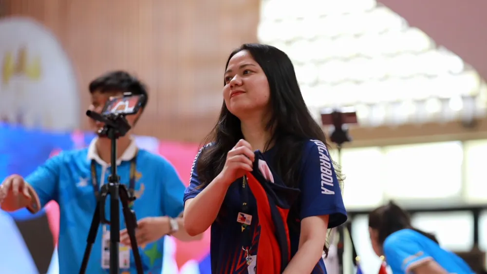 Hồng Nhung đã giành tấm HCV thứ hai cho cờ ouk chaktrang Việt Nam tại SEA Games 32. Ảnh: D.P
