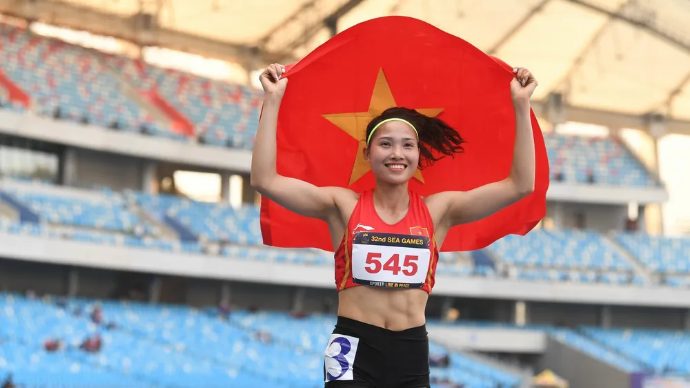 Nguyễn Linh Na đã có tấm HCV tại SEA Games 32 trong nội dung khắc nghiệt nhất. Ảnh: DŨNG PHƯƠNG