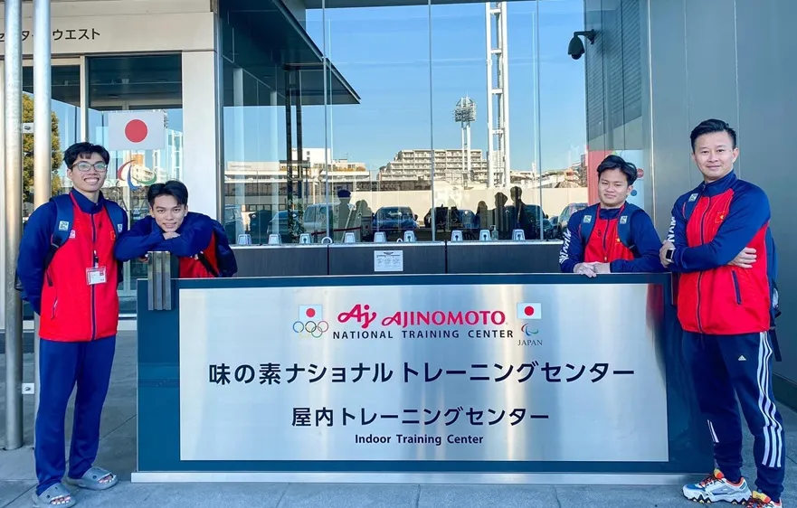 Đội TDDC Việt Nam đang tập huấn tại Tokyo (Nhật Bản). Ảnh: VGF