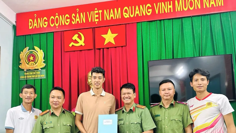Phạm Thái Hưng đã gia nhập đội nam Công an TPHCM. Ảnh: THÁI HƯNG