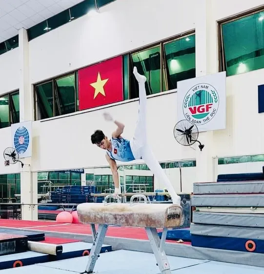 Tuyển thủ TDDC Việt Nam sớm trở lại tập luyện tại nhà tập ở Trung tâm HLTTQG Hà Nội. Ảnh: MINH SANG