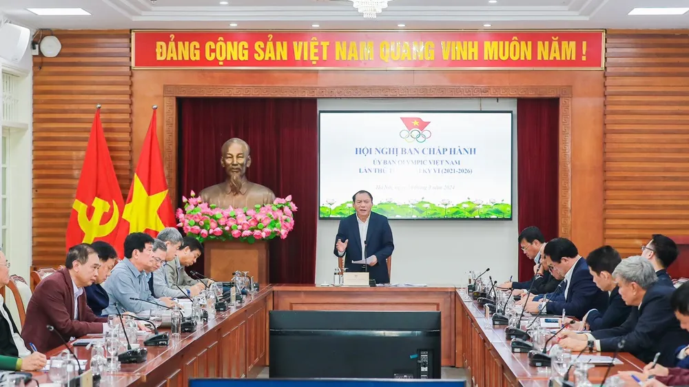 Hội nghị ban chấp hành Ủy ban Olympic Việt Nam đã làm việc ở ngày 14-3 tại Hà Nội. Ảnh: CỤC TDTT