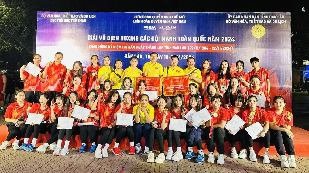 Đội boxing Hà Nội có chiến thắng áp đảo ở giải các đội mạnh toàn quốc 2024. Ảnh: NH.CƯỜNG