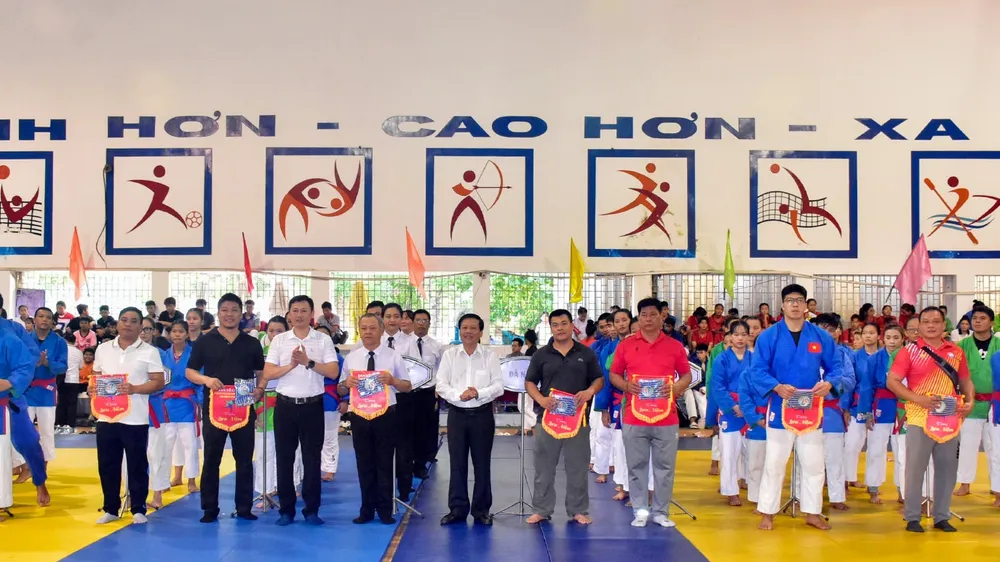 Giải kurash vô địch quốc gia 2024 tranh tài tại Sóc Trăng. Ảnh: THẠCH PÍCH