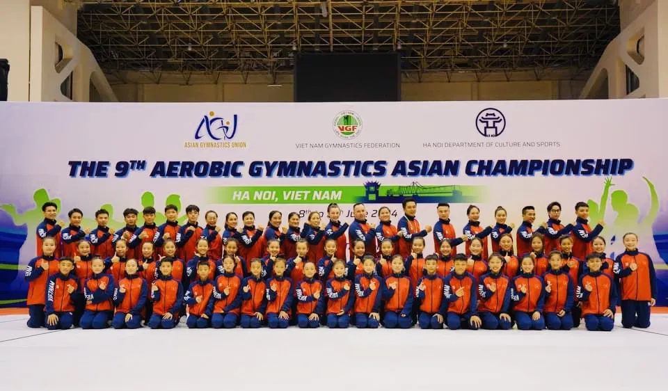 Đội thể dục aerobic Việt Nam sẵn sàng bước vào tranh tài vô địch châu Á 2024 trên sân nhà. Ảnh: MINH MINH