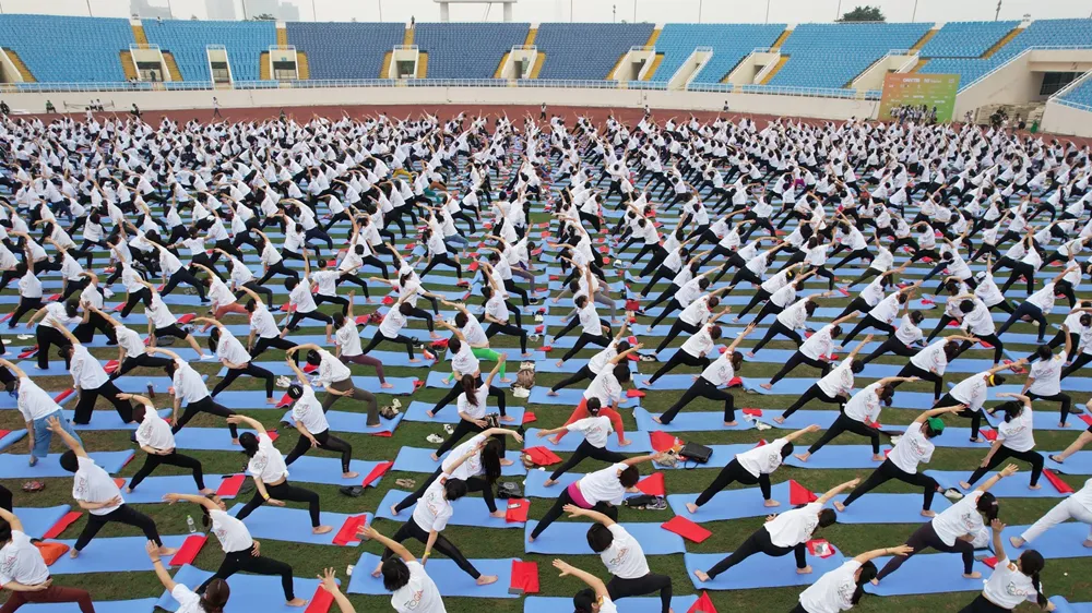 Yoga là hoạt động thể thao thu hút sự quan tâm của nhiều người tại Việt Nam hiện tại. Ảnh: D.TRÍ