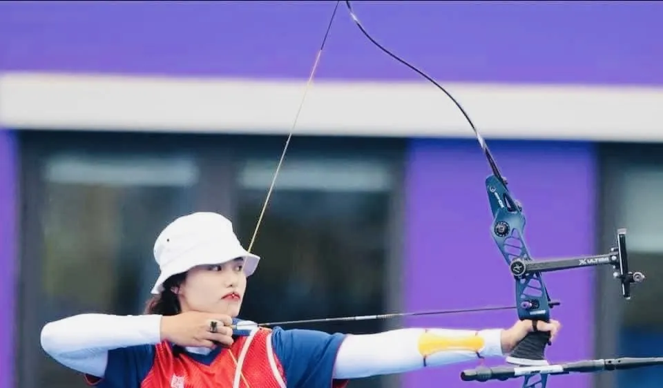 Ánh Nguyệt đã là tuyển thủ đầu tiên của Việt Nam thi đấu ở Olympic 2024. Ảnh: ĐOÀNTTVN