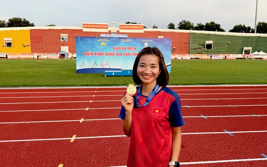 Nguyễn Thị Oanh có 3 HCV ở giải điền kinh vô địch quốc gia 2024. Ảnh: MINH MINH