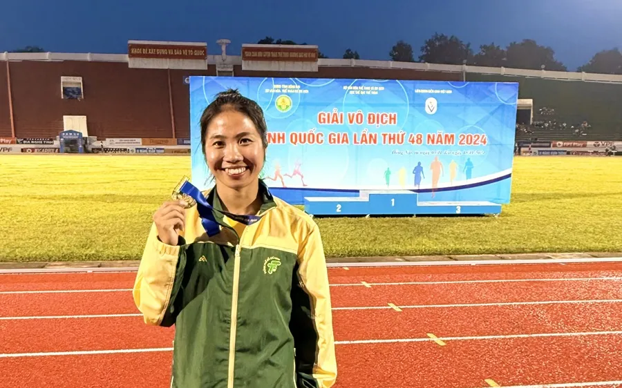 Hà Thị Thu có quyết tâm chinh phục thành tích cao trong năm 2025 tại các giải điền kinh quốc tế. Ảnh: MINH MINH