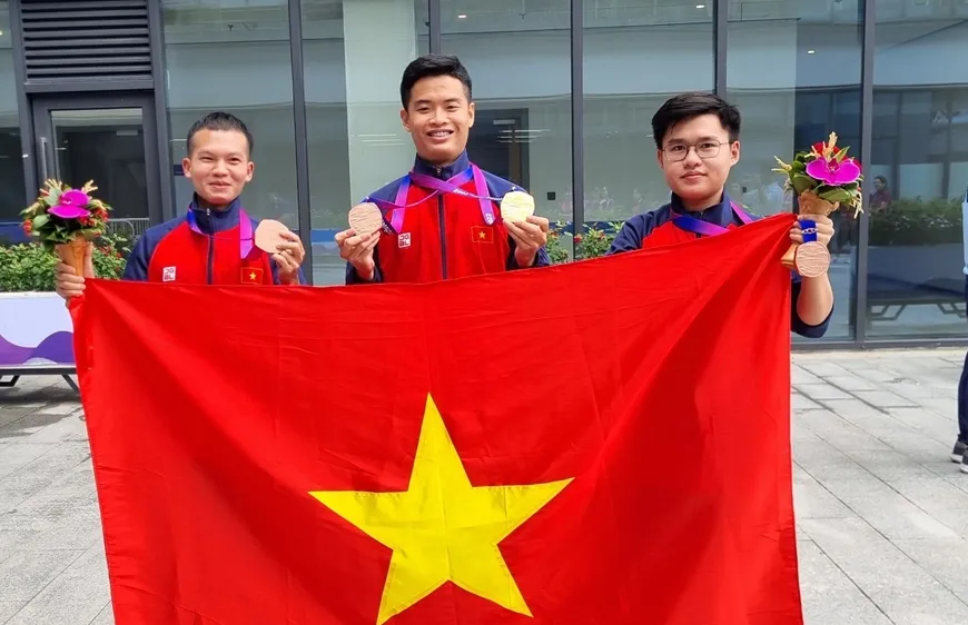 Bắn súng là môn trọng điểm có cơ hội tiếp tục giành HCV ASIAD, Olympic nên thể thao Việt Nam tập trung đầu tư. Ảnh: ĐOÀNTTVN