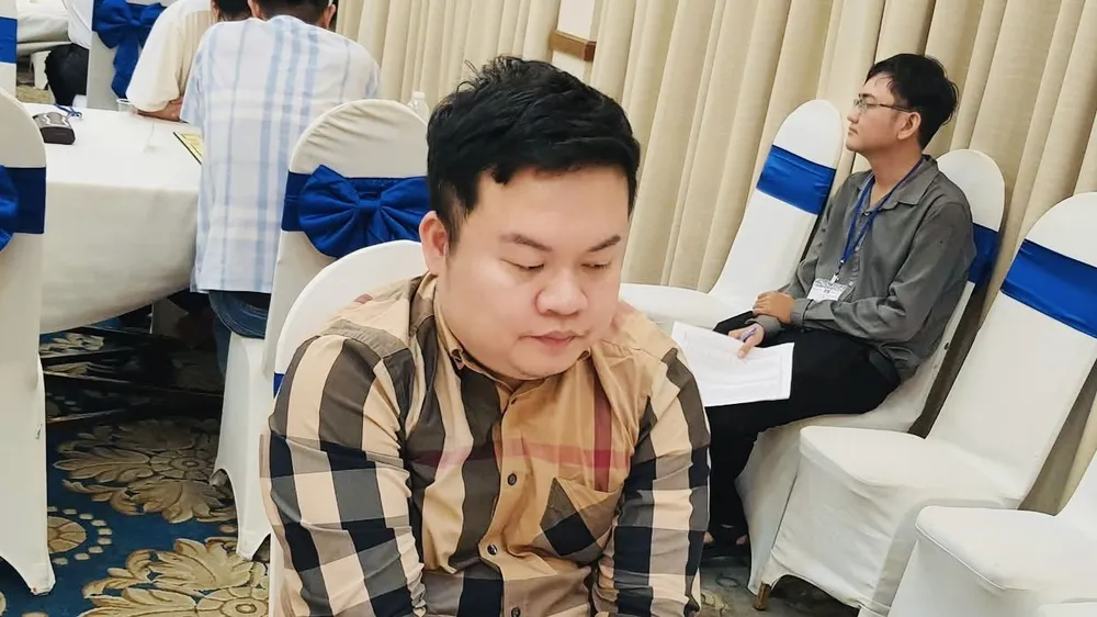 Kỳ thủ Hà Văn Tiến đã giành HCV nội dung cờ chớp nam tại giải vô địch quốc gia 2025. Ảnh: COTUONGVN