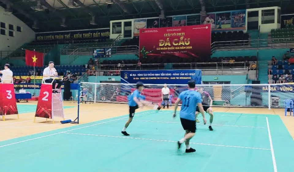 Cầu thủ cả nước đã kết thúc giải đá cầu vô địch quốc gia 2025 tại Bà Rịa-Vũng Tàu. Ảnh: MINH MINH