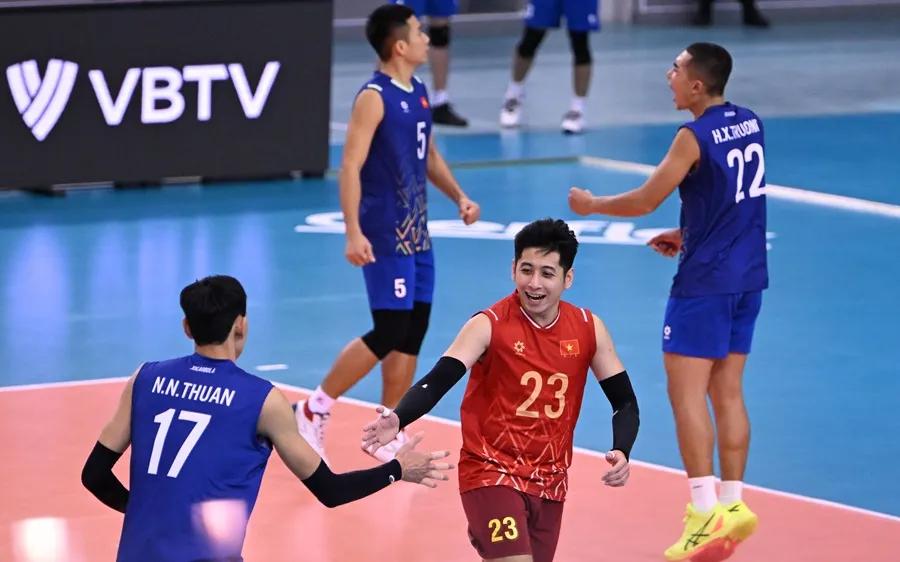 Đội tuyển bóng chuyền nam Việt Nam thua trận nên có hạng 8 chung cuộc. Ảnh: AVC