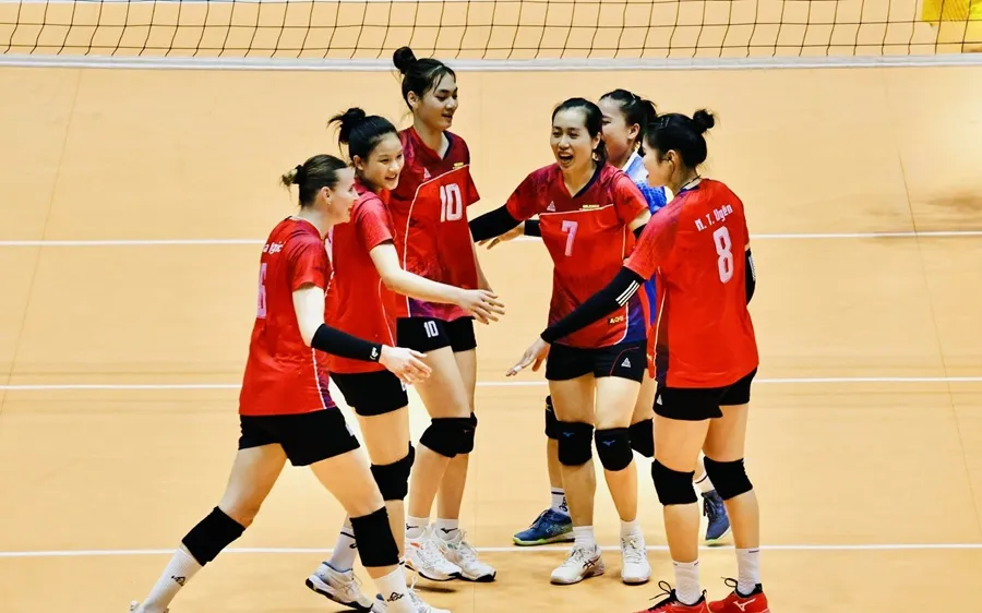 Đội nữ Geleximco Thái Bình vẫn tập luyện chuyên môn thời gian qua và đảm bảo tinh thần tốt nhất. Ảnh: DŨNG PHƯƠNG