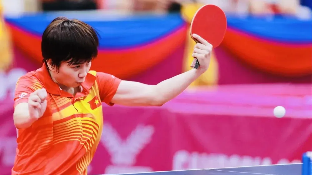 Tay vợt Nguyễn Khoa Diệu Khánh là đại diện của thể thao TPHCM được tập trung đội tuyển bóng bàn quốc gia năm nay. Ảnh: DŨNG PHƯƠNG 