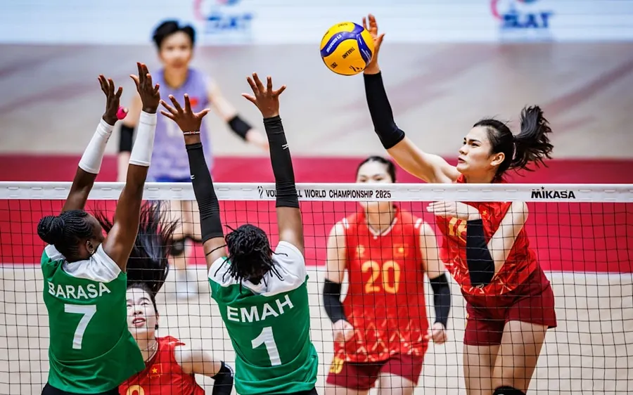 Đội tuyển bóng chuyền nữ Việt Nam tụt bậc sau chuỗi trận thua tại giải vô địch thế giới 2025. Ảnh: FIVB