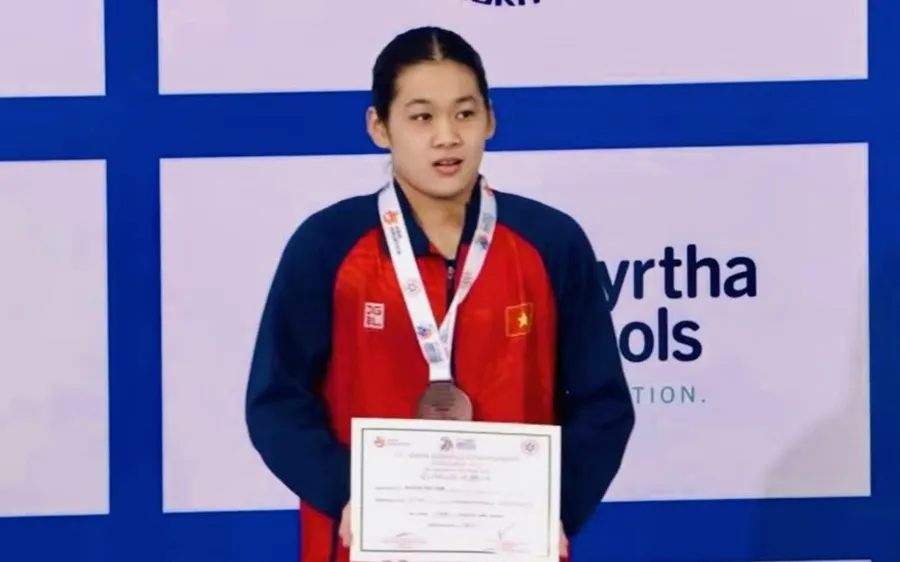 Tuyển thủ Nguyễn Thúy Hiền của đội tuyển bơi Việt Nam. Ảnh: HOÀNG VŨ