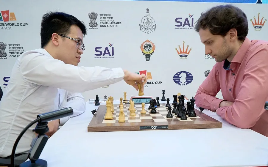Lê Quang Liêm đã dừng bước sau lượt trận tie-breaks tại vòng 5 của giải đấu. Ảnh: FIDE