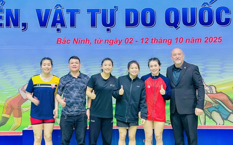 Mỹ Trang, Mỹ Linh, Mỹ Hạnh sẽ thi đấu tại SEA Games 33-2025 sắp tới. Ảnh: M.HẠNH