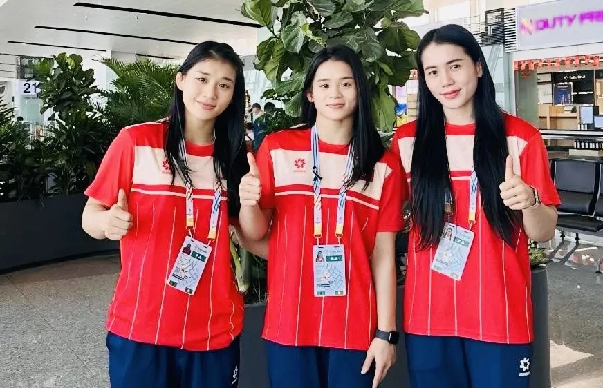 3 chị em gái Mỹ Trang, Mỹ Linh, Mỹ Hạnh tham dự SEA Games 33-2025 tại Thái Lan. Ảnh: M.TRANG