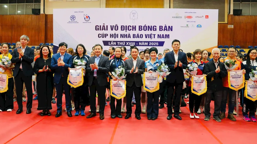 Giải bóng bàn Hội nhà báo Việt Nam năm 2025 đã chính thức khai cuộc. Ảnh: THUẦN THƯ