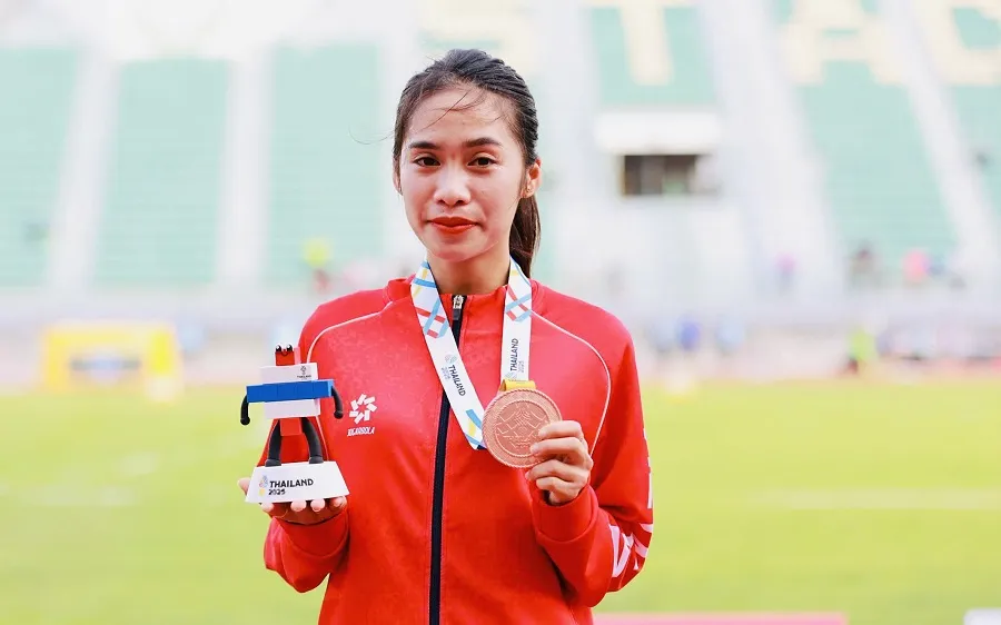 Bùi Thị Thu Hà là gương mặt duy nhất của marathon Việt Nam giành được huy chương tại SEA Games 33-2025. Ảnh: DŨNG PHƯƠNG