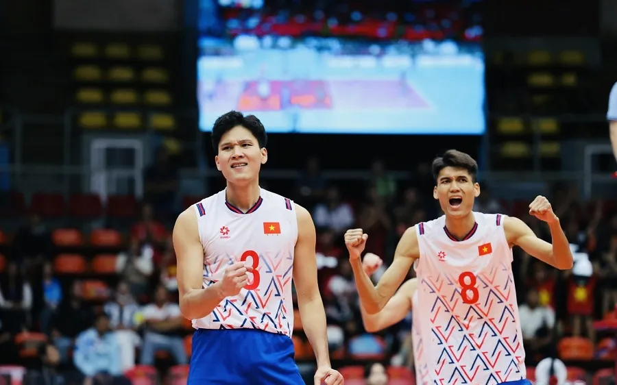 Dương Văn Tiên (3) dự kiến khoác áo đội nam Công an TPHCM ở giải vô địch quốc gia 2026 sau khi chia tay đội Sanest Khánh Hòa. Ảnh: DŨNG PHƯƠNG