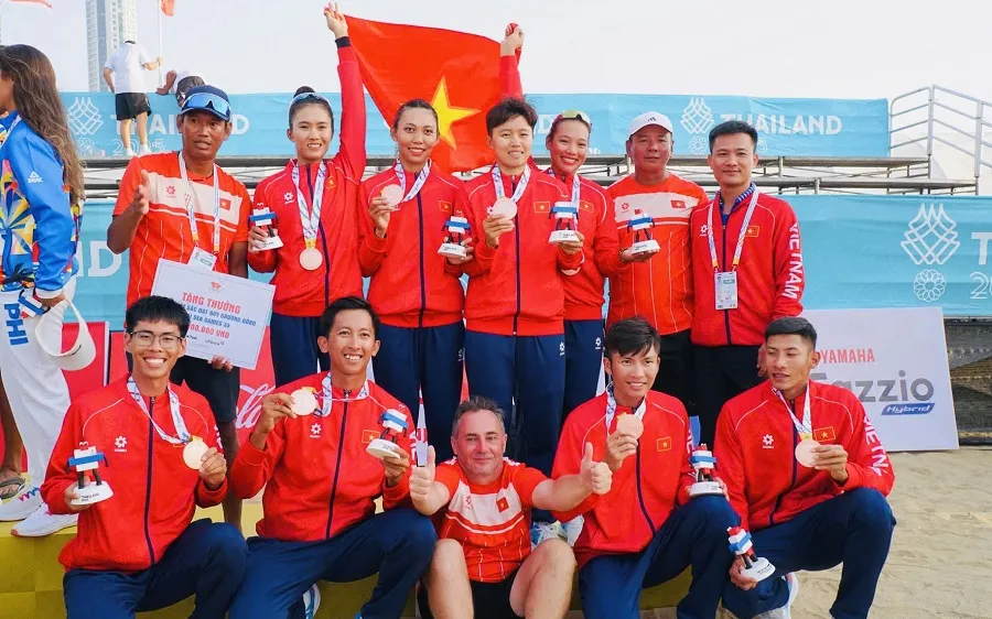 Đội tuyển bóng chuyền bãi biển Việt Nam đã thi đấu tại SEA Games 33-2025. Ảnh: VFV