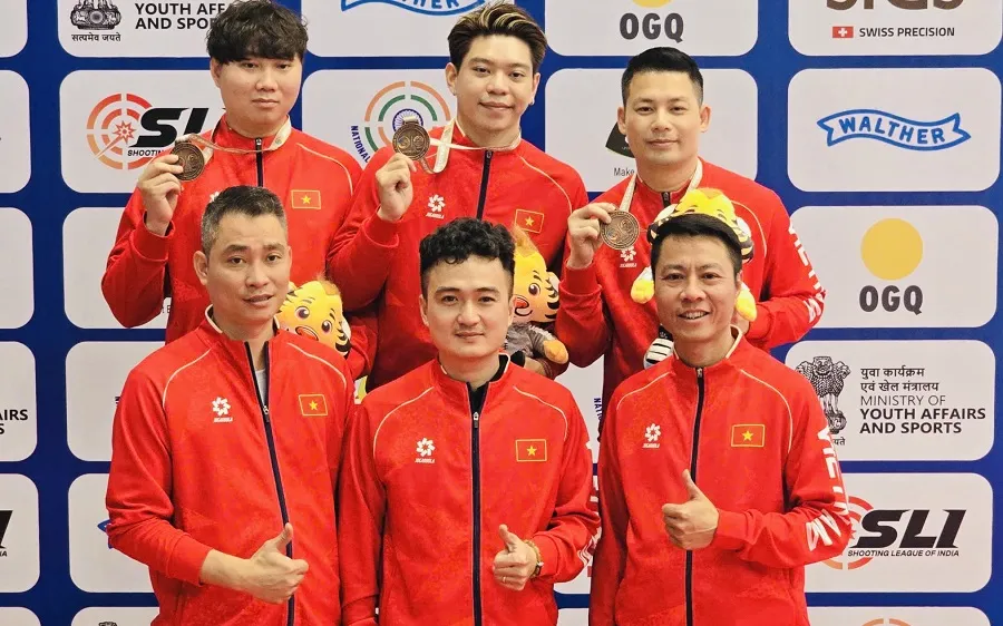 Xạ thủ Việt Nam giành thành tích tại giải vô địch súng ngắn, súng trường châu Á 2026. Ảnh: MINH MINH