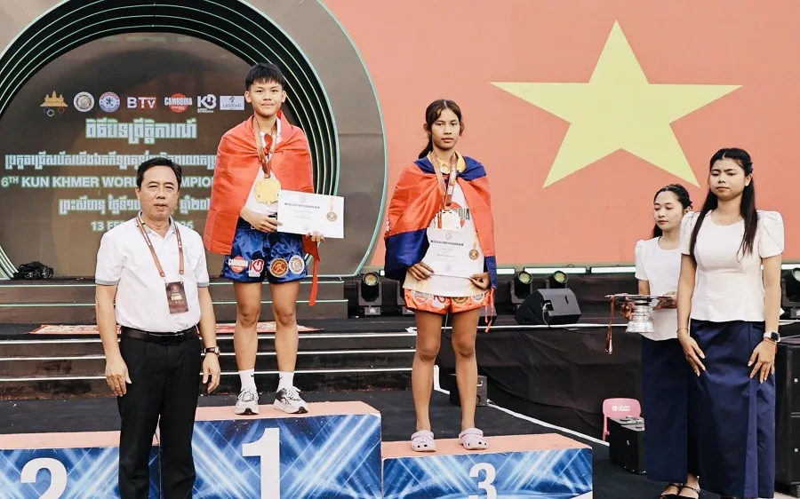 Võ sĩ Việt Nam giành thành tích cao tại giải kun khmer thế giới 2026. Ảnh: N.TRUNG