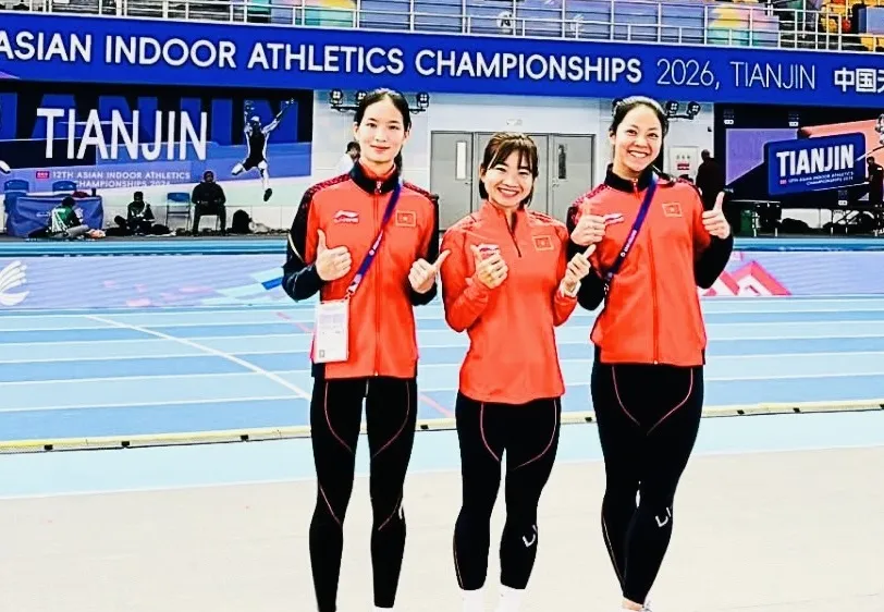 Tuyển thủ điền kinh Việt Nam đã thi đấu giải vô địch châu Á trong nhà 2026 nhưng không vượt chuẩn để tham dự giải vô địch trong nhà thế giới 2026. Ảnh: ĐKVN